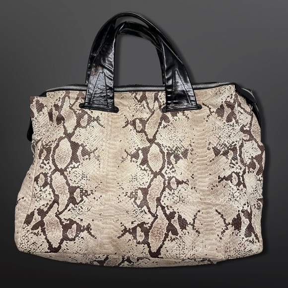 Rare Snakeskin Print Leather Overnight VIP Bag by Barbara Rihl Paris - Picture 2 of 7